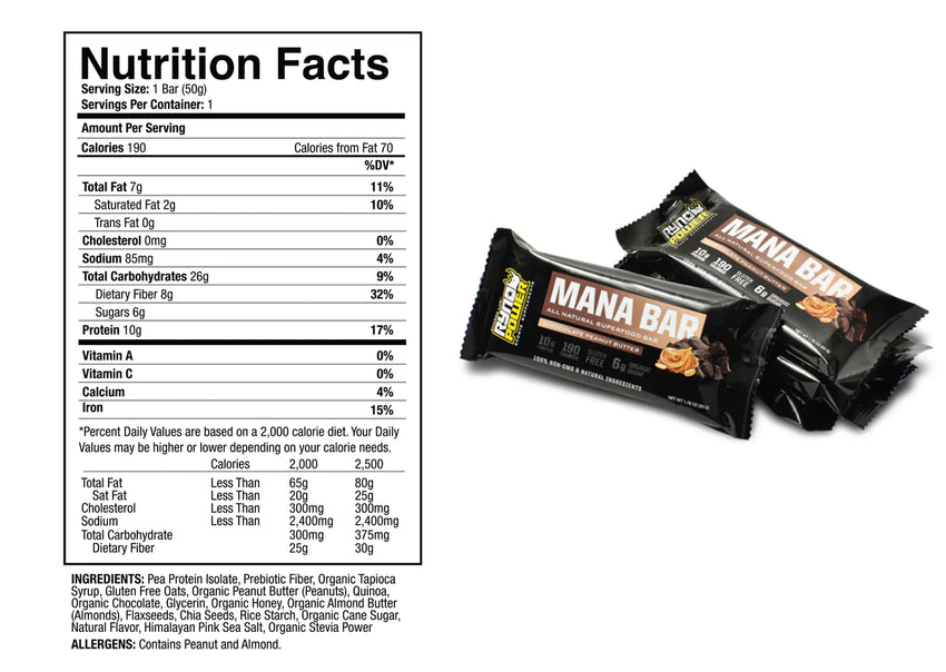 MANA Protein Bar Chocolate Peanut Butter | Box of 12