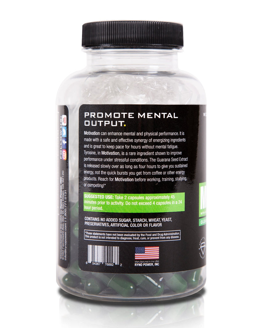 MOTIVATION Pre-Workout Focus Energy Supplement | 30 Servings (60 Capsules)