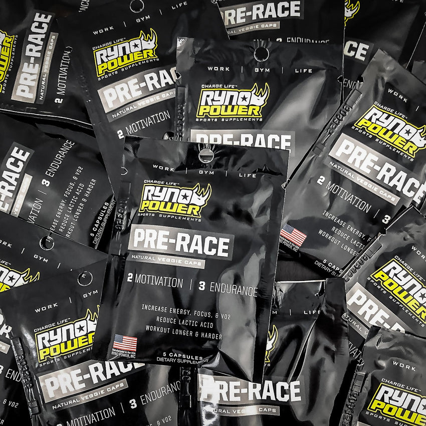 PRE-RACE | MOTIVATION and ENERGY Pre-Workout Supplement Combo Pack | Single Serving (5 Capsules)