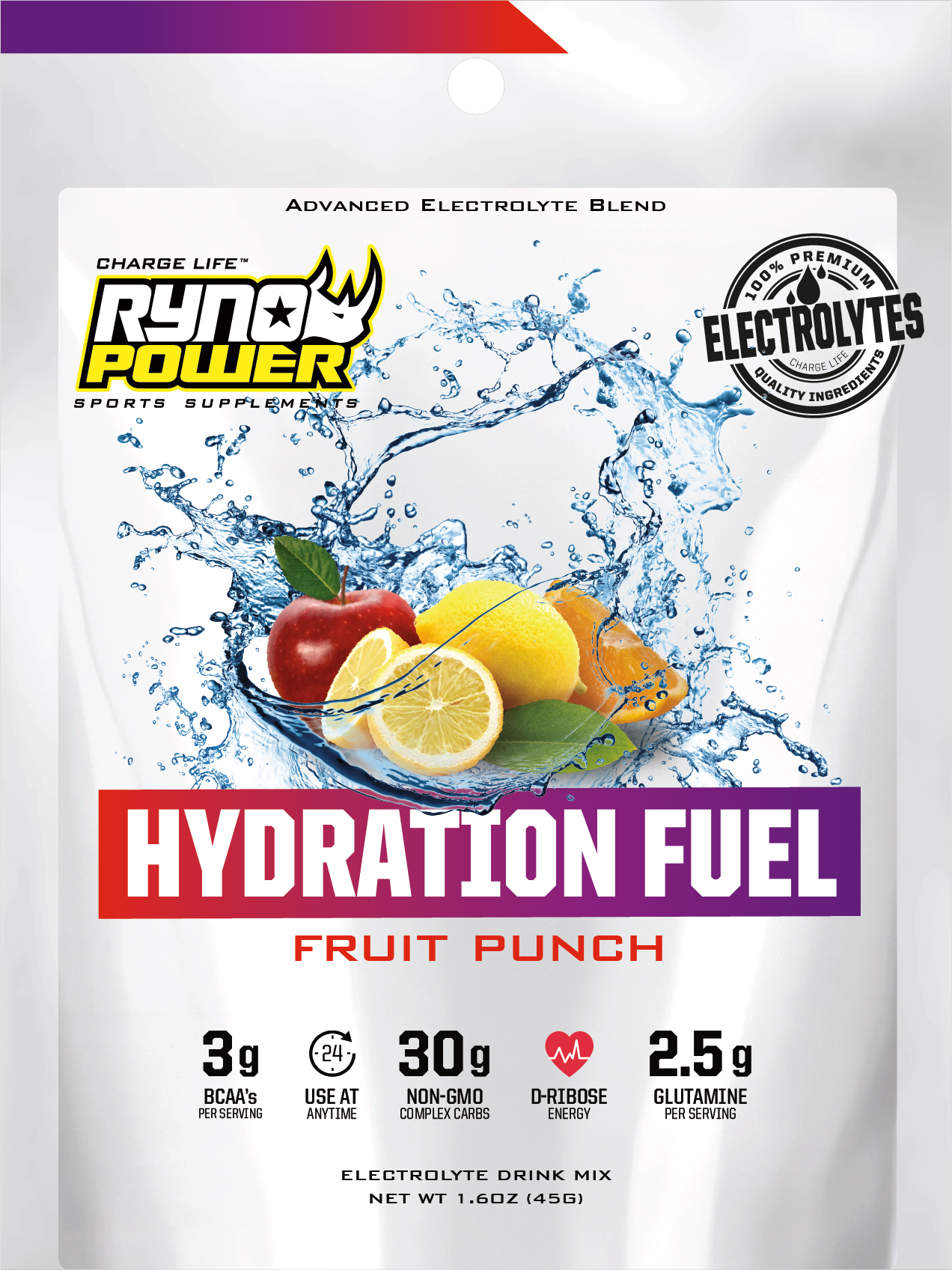 HYDRATION FUEL Fruit Punch Electrolyte Drink Mix